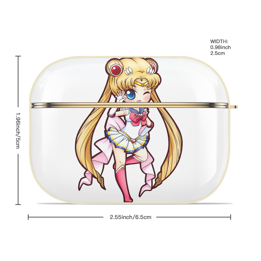 美少女戦士セーラームーン 月野 うさぎ つきの うさぎ Sailor Moon Tsukino Usagi 【AirPods Pro用】ハードシェル保護ケース｜耐衝撃・防指紋・カラビナ付き商品仕様