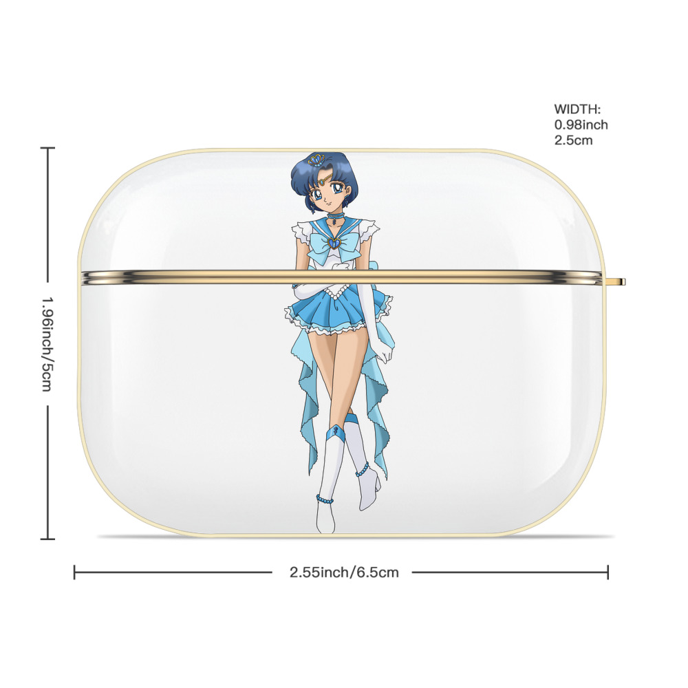 美少女戦士セーラームーン 水野 亜美 みずの あみ Sailor Moon Mizuno Ami 【AirPods Pro用】ハードシェル保護ケース｜耐衝撃・防指紋・カラビナ付き商品仕様