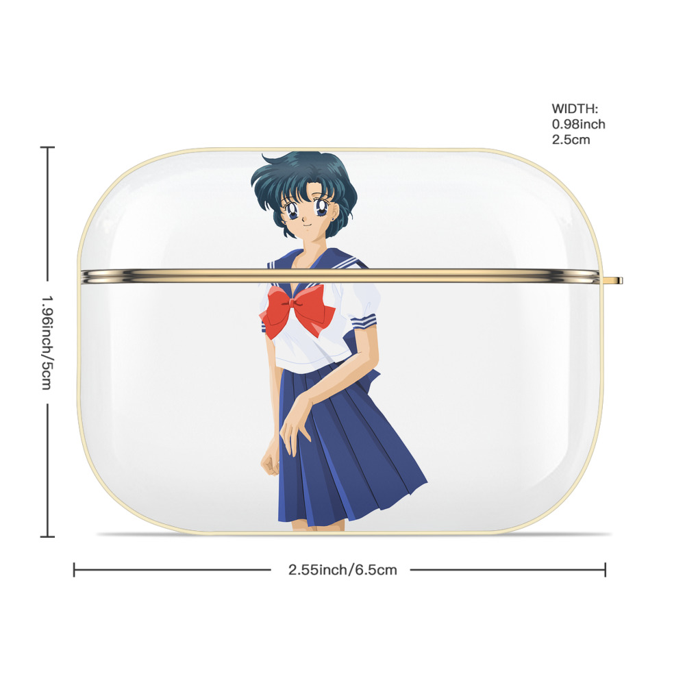 美少女戦士セーラームーン 水野 亜美 みずの あみ Sailor Moon Mizuno Ami 【AirPods Pro用】ハードシェル保護ケース｜耐衝撃・防指紋・カラビナ付き商品仕様