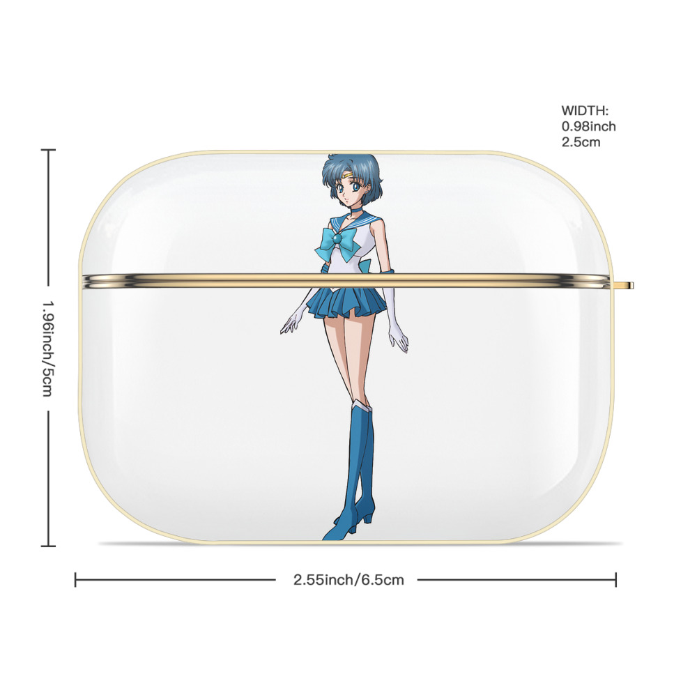 美少女戦士セーラームーン 水野 亜美 みずの あみ Sailor Moon Mizuno Ami 【AirPods Pro用】ハードシェル保護ケース｜耐衝撃・防指紋・カラビナ付き商品仕様