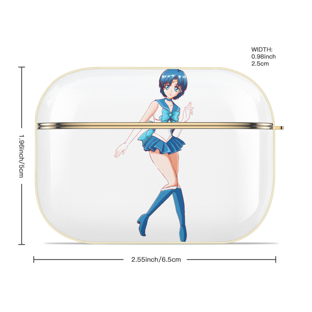美少女戦士セーラームーン 水野 亜美 みずの あみ Sailor Moon Mizuno Ami 【AirPods Pro用】ハードシェル保護ケース｜耐衝撃・防指紋・カラビナ付き商品仕様