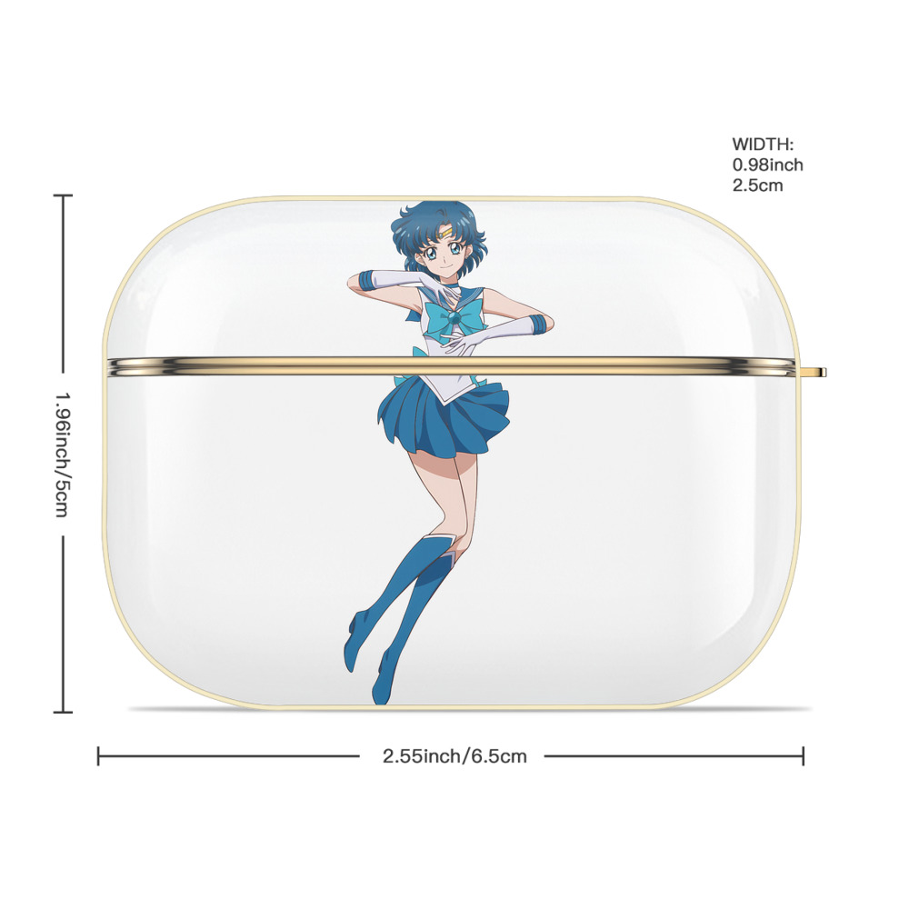 美少女戦士セーラームーン 水野 亜美 みずの あみ Sailor Moon Mizuno Ami 【AirPods Pro用】ハードシェル保護ケース｜耐衝撃・防指紋・カラビナ付き商品仕様