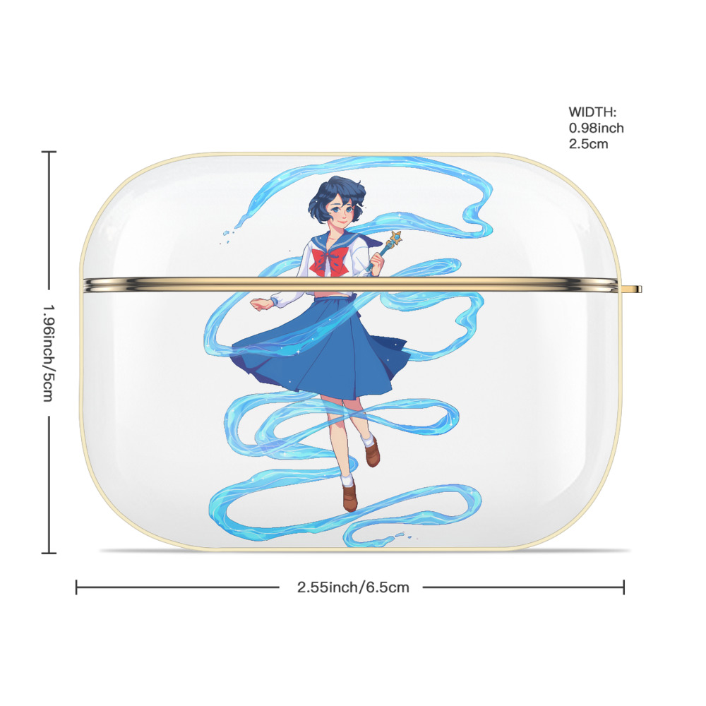 美少女戦士セーラームーン 水野 亜美 みずの あみ Sailor Moon Mizuno Ami 【AirPods Pro用】ハードシェル保護ケース｜耐衝撃・防指紋・カラビナ付き商品仕様