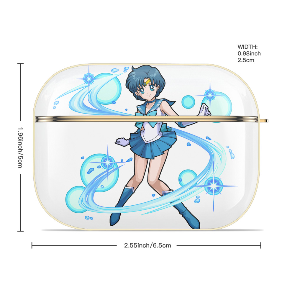 美少女戦士セーラームーン 水野 亜美 みずの あみ Sailor Moon Mizuno Ami 【AirPods Pro用】ハードシェル保護ケース｜耐衝撃・防指紋・カラビナ付き商品仕様