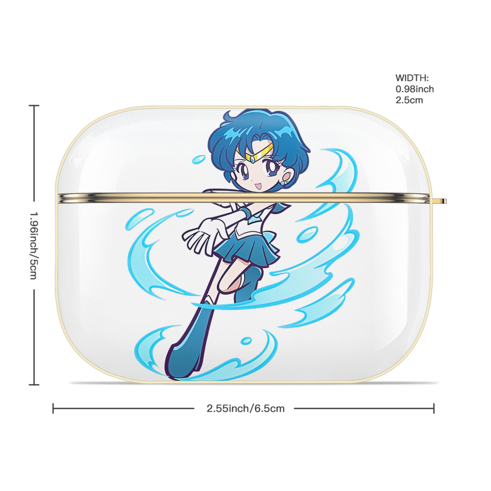 美少女戦士セーラームーン 水野 亜美 みずの あみ Sailor Moon Mizuno Ami 【AirPods Pro用】ハードシェル保護ケース｜耐衝撃・防指紋・カラビナ付き商品仕様