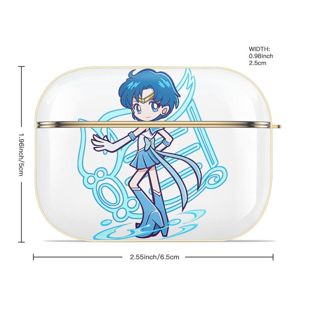 美少女戦士セーラームーン 水野 亜美 みずの あみ Sailor Moon Mizuno Ami 【AirPods Pro用】ハードシェル保護ケース｜耐衝撃・防指紋・カラビナ付き商品仕様
