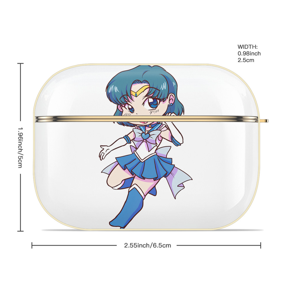 美少女戦士セーラームーン 水野 亜美 みずの あみ Sailor Moon Mizuno Ami 【AirPods Pro用】ハードシェル保護ケース｜耐衝撃・防指紋・カラビナ付き商品仕様
