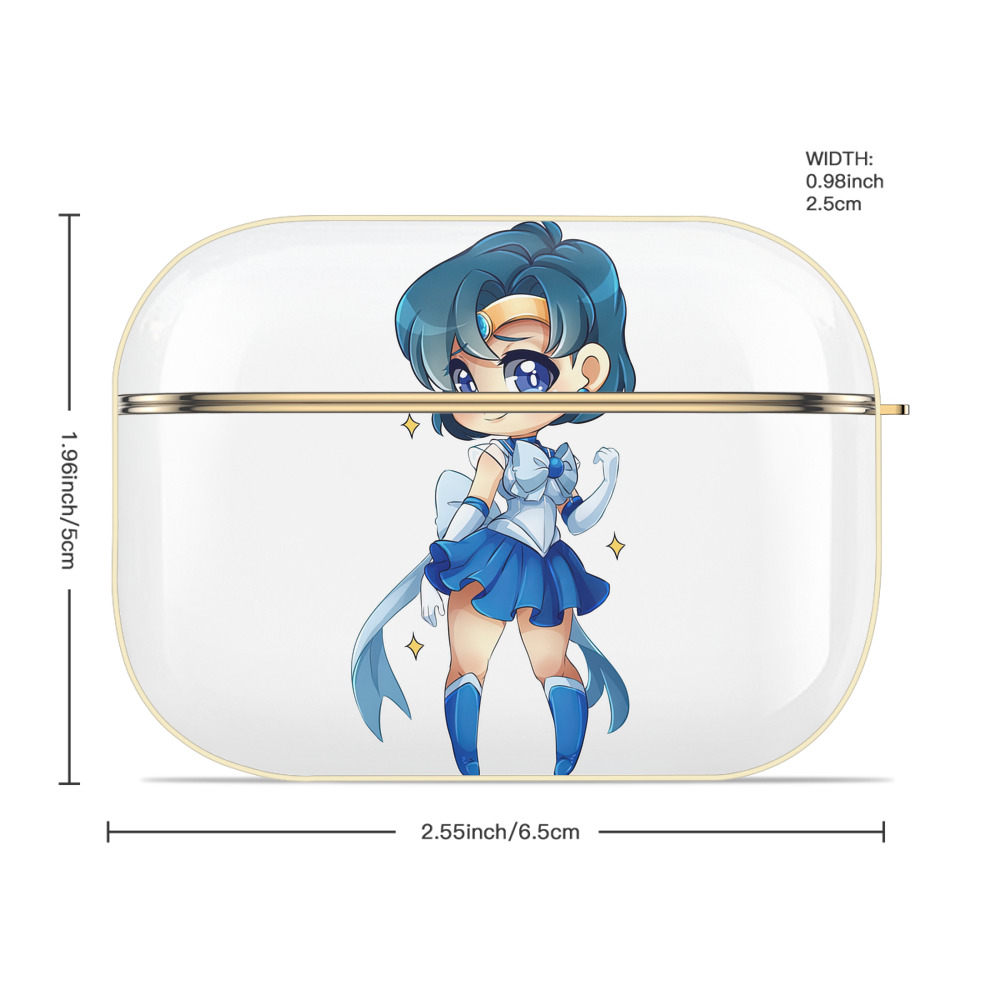美少女戦士セーラームーン 水野 亜美 みずの あみ Sailor Moon Mizuno Ami 【AirPods Pro用】ハードシェル保護ケース｜耐衝撃・防指紋・カラビナ付き商品仕様