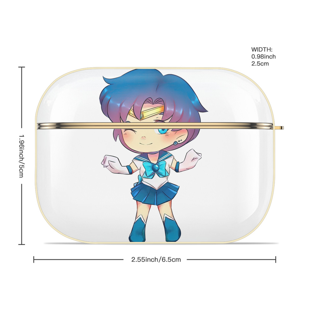 美少女戦士セーラームーン 水野 亜美 みずの あみ Sailor Moon Mizuno Ami 【AirPods Pro用】ハードシェル保護ケース｜耐衝撃・防指紋・カラビナ付き商品仕様