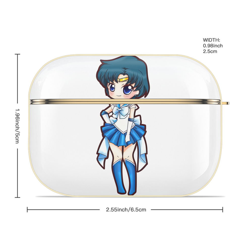 美少女戦士セーラームーン 水野 亜美 みずの あみ Sailor Moon Mizuno Ami 【AirPods Pro用】ハードシェル保護ケース｜耐衝撃・防指紋・カラビナ付き商品仕様