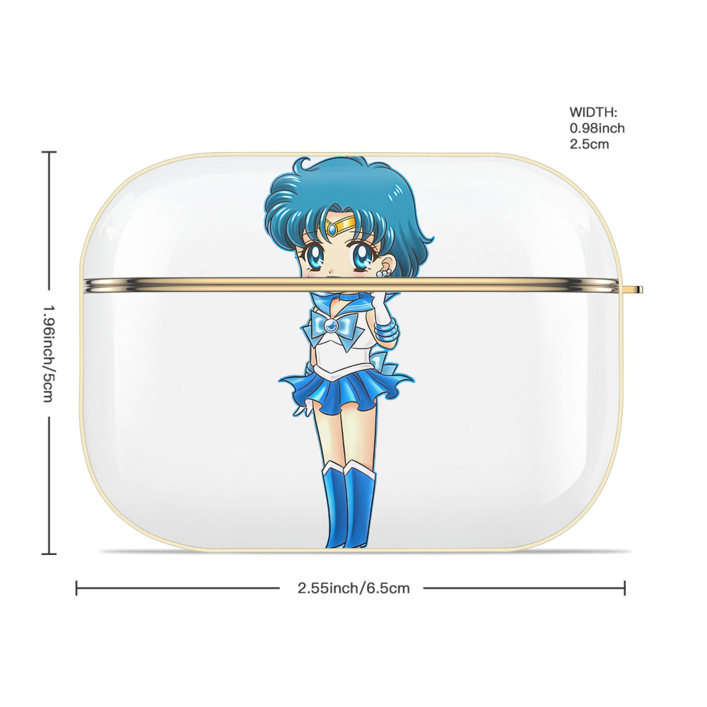 美少女戦士セーラームーン 水野 亜美 みずの あみ Sailor Moon Mizuno Ami 【AirPods Pro用】ハードシェル保護ケース｜耐衝撃・防指紋・カラビナ付き商品仕様