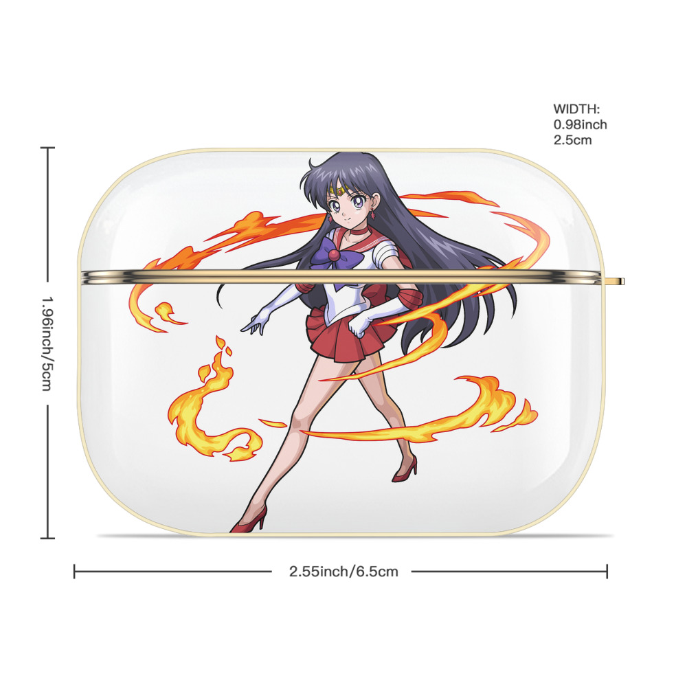 美少女戦士セーラームーン 火野レイ ひの レイ Sailor Moon Hino Rei （セーラーマーズ,Sailor Mars） 【AirPods Pro用】ハードシェル保護ケース｜耐衝撃・防指紋・カラビナ付き商品仕様