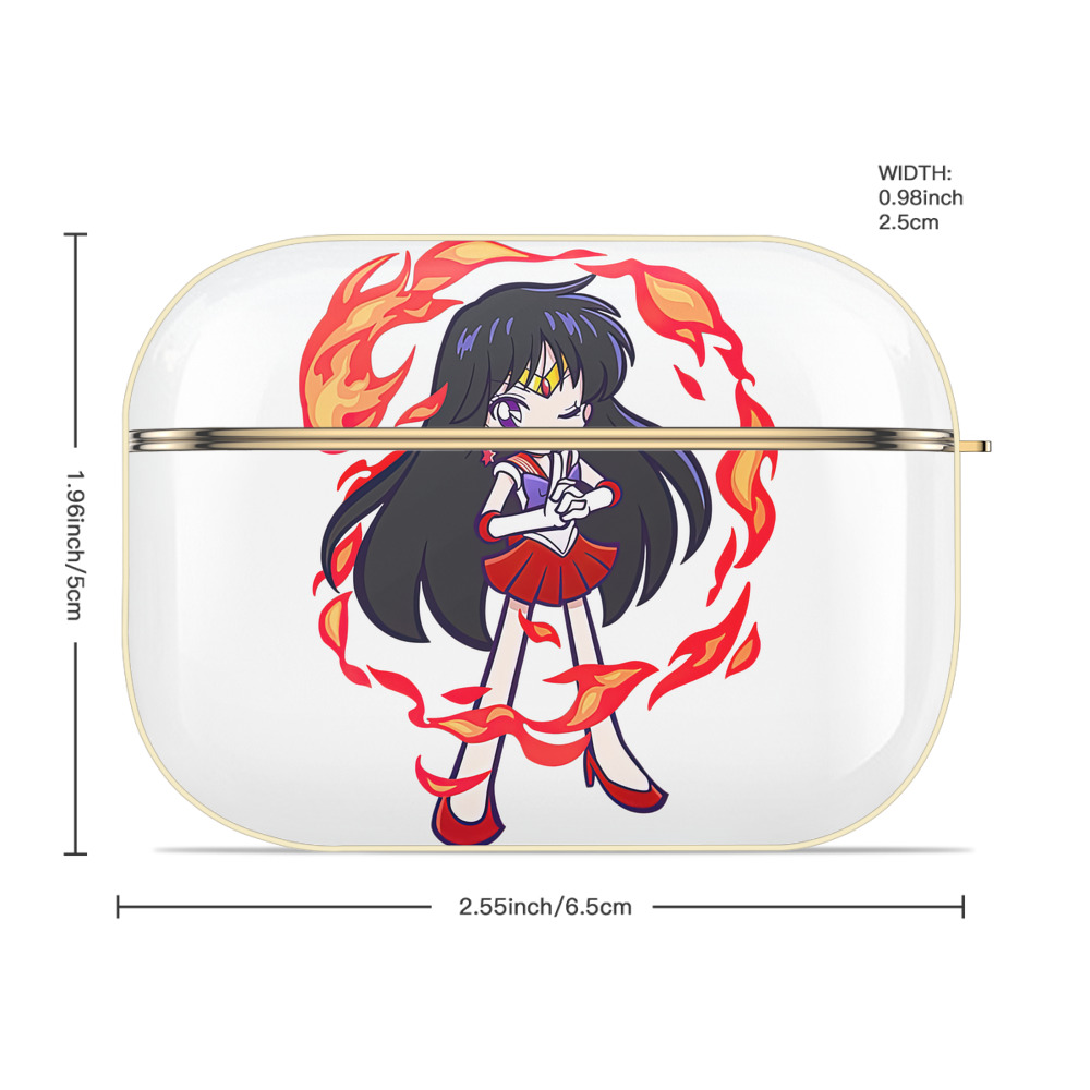 美少女戦士セーラームーン 火野レイ ひの レイ Sailor Moon Hino Rei （セーラーマーズ,Sailor Mars） 【AirPods Pro用】ハードシェル保護ケース｜耐衝撃・防指紋・カラビナ付き商品仕様