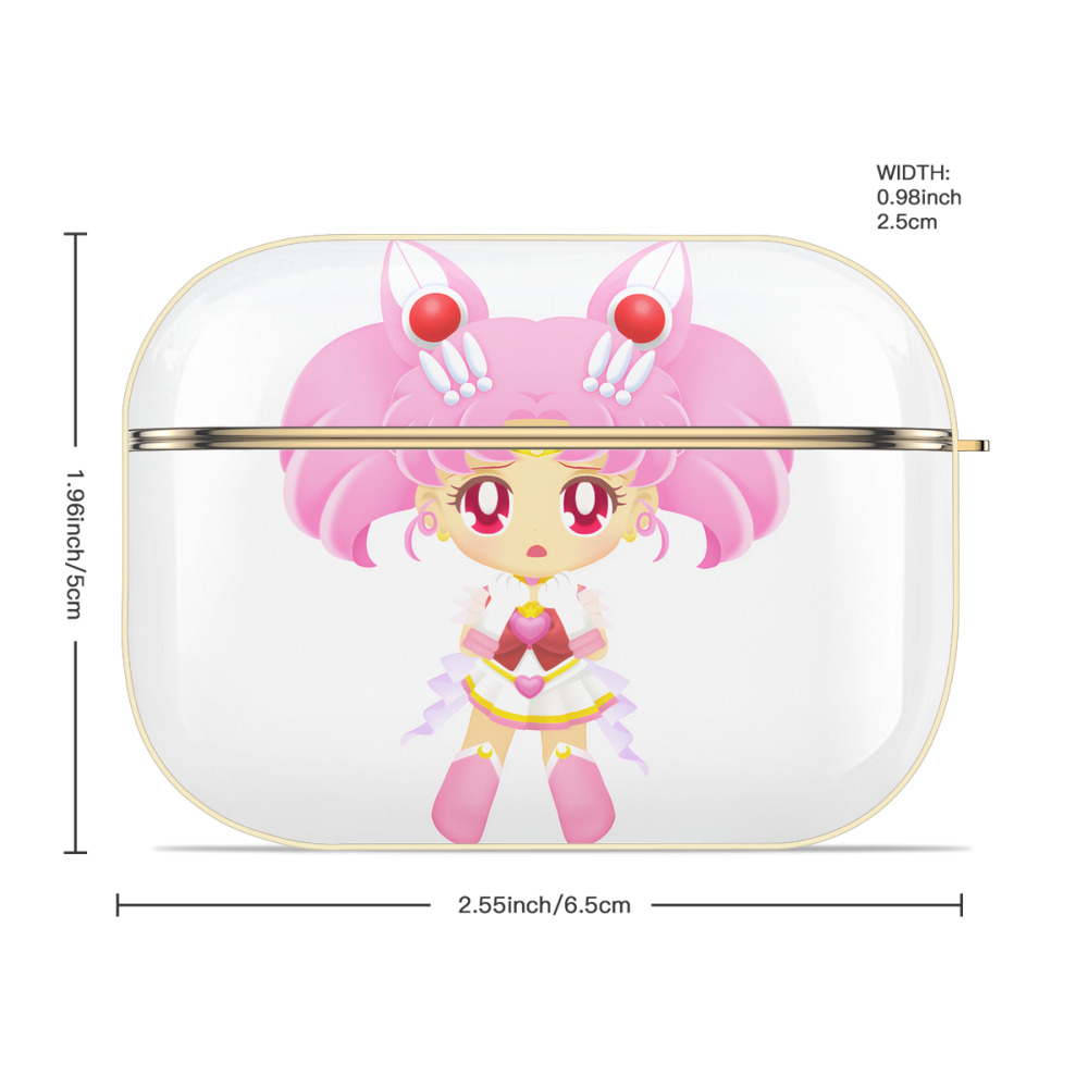 美少女戦士セーラームーン ちびうさ Sailor Moon Chibiusa Tsukino Usagi Small Lady Serenity 【AirPods Pro用】ハードシェル保護ケース｜耐衝撃・防指紋・カラビナ付き商品仕様