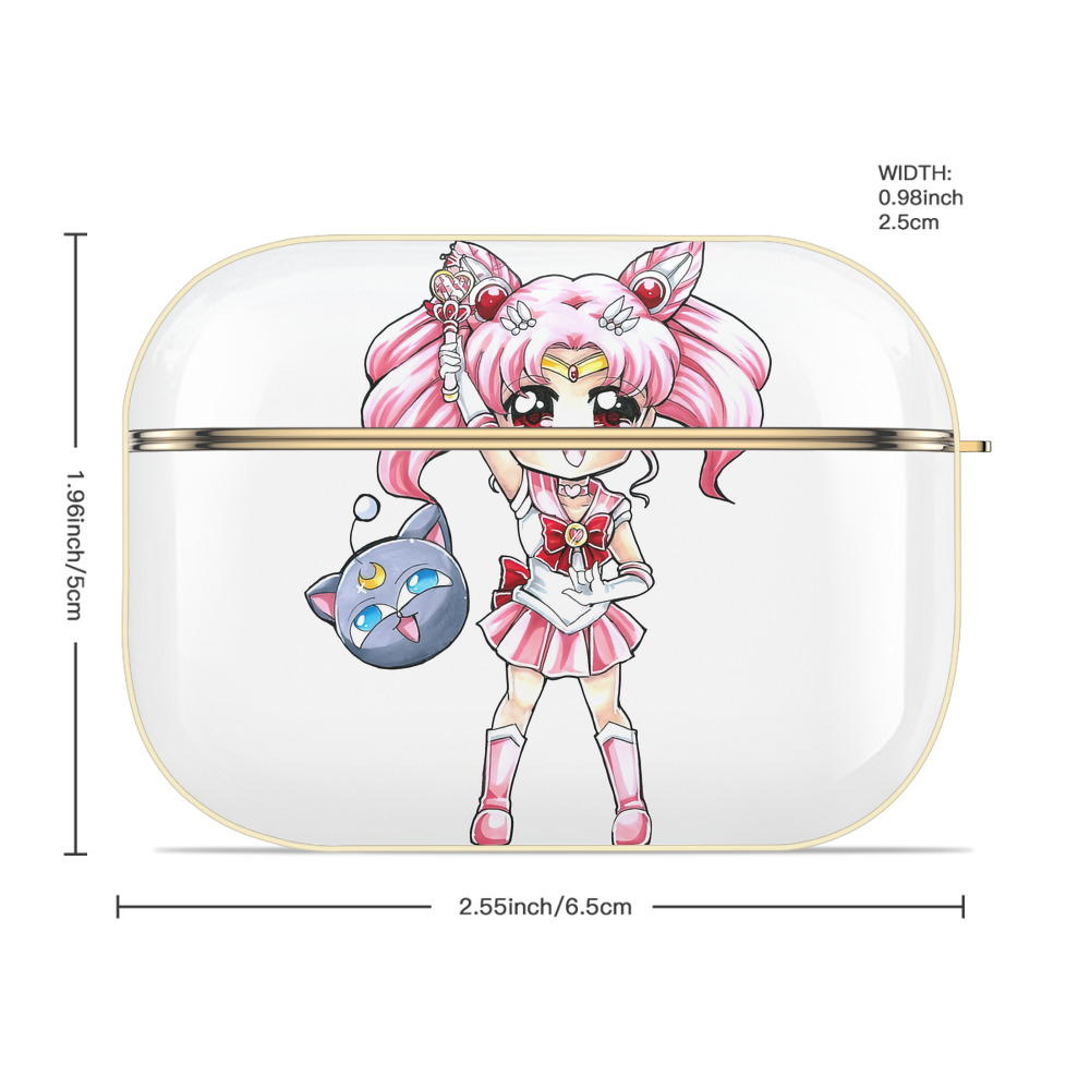 美少女戦士セーラームーン ちびうさ Sailor Moon Chibiusa Tsukino Usagi Small Lady Serenity 【AirPods Pro用】ハードシェル保護ケース｜耐衝撃・防指紋・カラビナ付き商品仕様