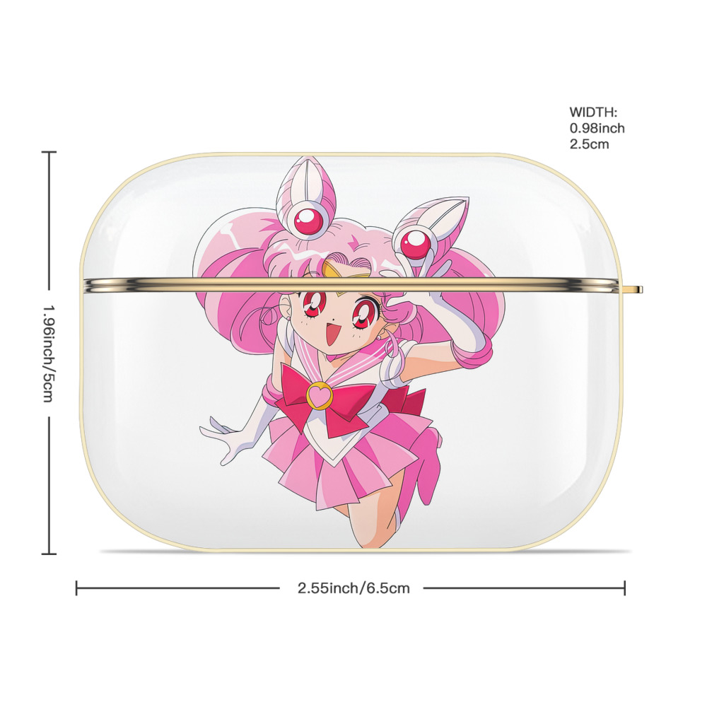 美少女戦士セーラームーン ちびうさ Sailor Moon Chibiusa Tsukino Usagi Small Lady Serenity 【AirPods Pro用】ハードシェル保護ケース｜耐衝撃・防指紋・カラビナ付き商品仕様