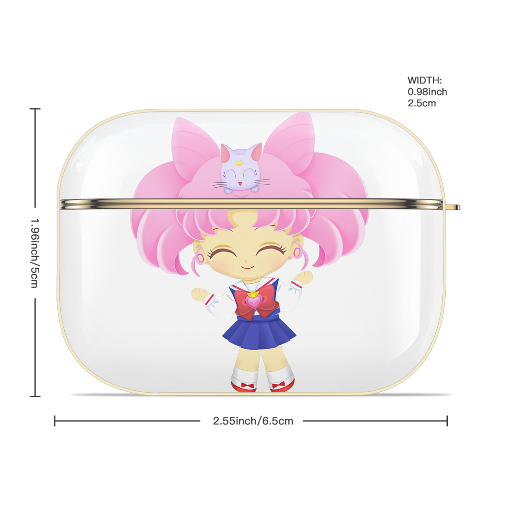 美少女戦士セーラームーン ちびうさ Sailor Moon Chibiusa Tsukino Usagi Small Lady Serenity 【AirPods Pro用】ハードシェル保護ケース｜耐衝撃・防指紋・カラビナ付き商品仕様