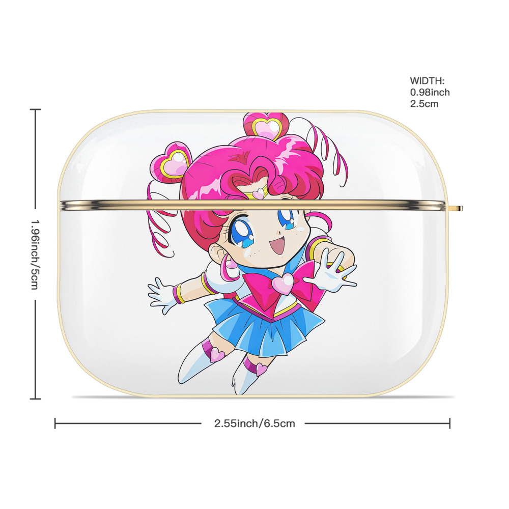 美少女戦士セーラームーン ちびうさ Sailor Moon Chibiusa Tsukino Usagi Small Lady Serenity 【AirPods Pro用】ハードシェル保護ケース｜耐衝撃・防指紋・カラビナ付き商品仕様
