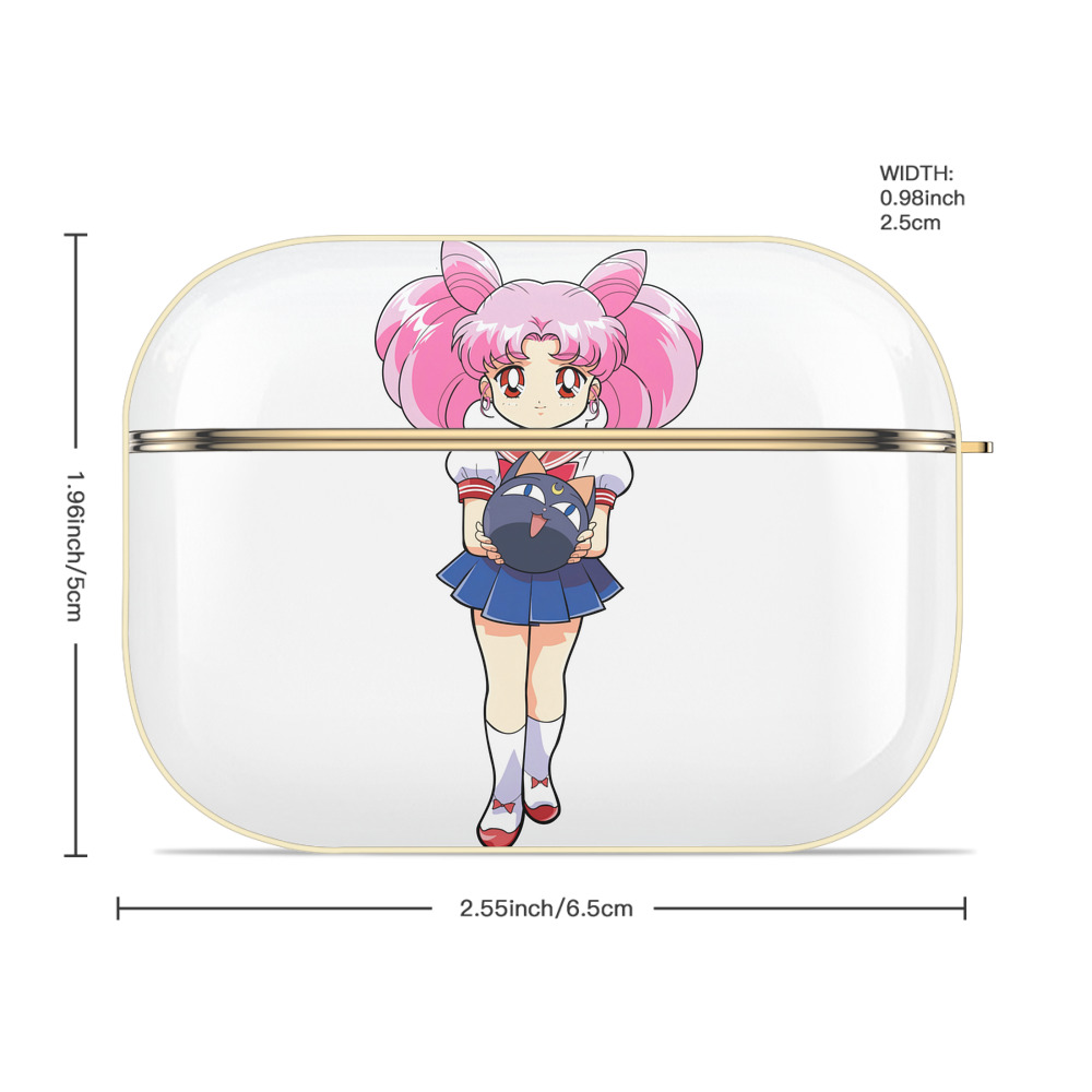 美少女戦士セーラームーン ちびうさ Sailor Moon Chibiusa Tsukino Usagi Small Lady Serenity 【AirPods Pro用】ハードシェル保護ケース｜耐衝撃・防指紋・カラビナ付き商品仕様