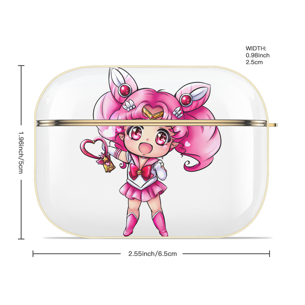 美少女戦士セーラームーン ちびうさ Sailor Moon Chibiusa Tsukino Usagi Small Lady Serenity 【AirPods Pro用】ハードシェル保護ケース｜耐衝撃・防指紋・カラビナ付き商品仕様