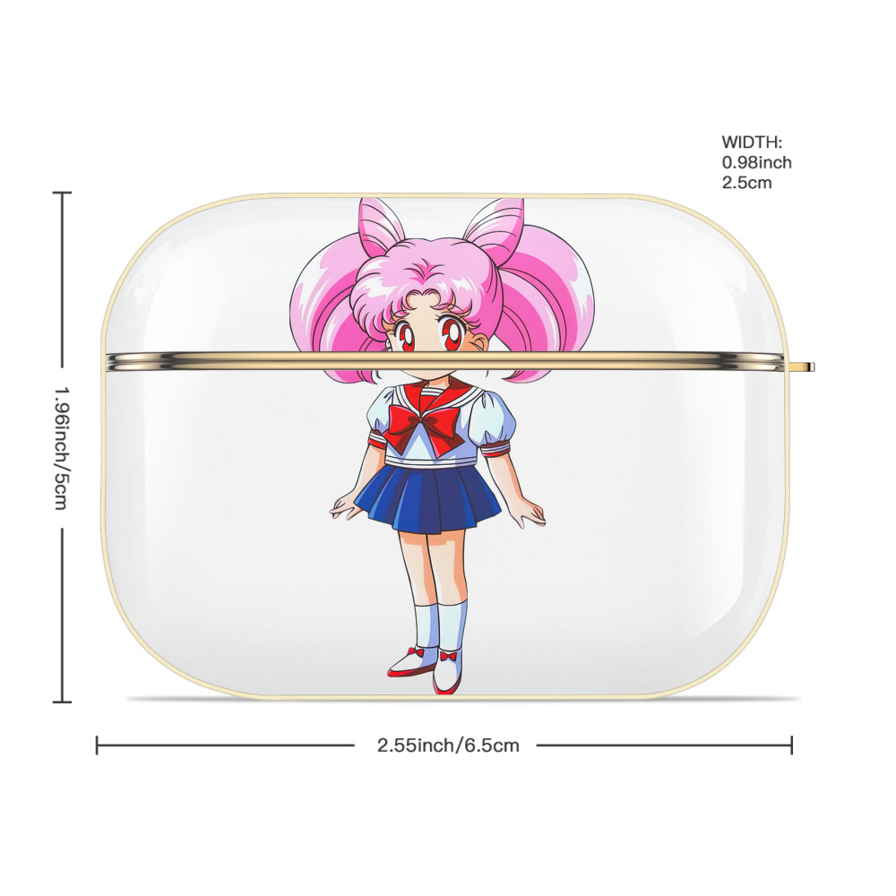 美少女戦士セーラームーン ちびうさ Sailor Moon Chibiusa Tsukino Usagi Small Lady Serenity 【AirPods Pro用】ハードシェル保護ケース｜耐衝撃・防指紋・カラビナ付き商品仕様