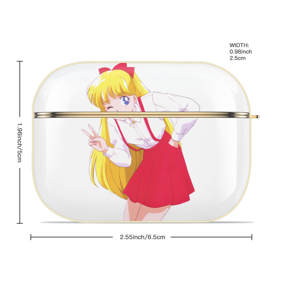 美少女戦士セーラームーン 愛野 美奈子 あいの みなこ Sailor Moon Aino Minako 【AirPods Pro用】ハードシェル保護ケース｜耐衝撃・防指紋・カラビナ付き商品仕様