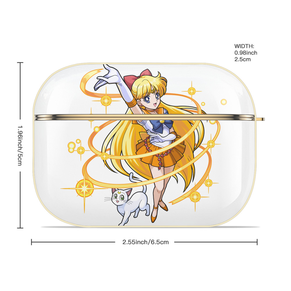 美少女戦士セーラームーン 愛野 美奈子 あいの みなこ Sailor Moon Aino Minako 【AirPods Pro用】ハードシェル保護ケース｜耐衝撃・防指紋・カラビナ付き商品仕様