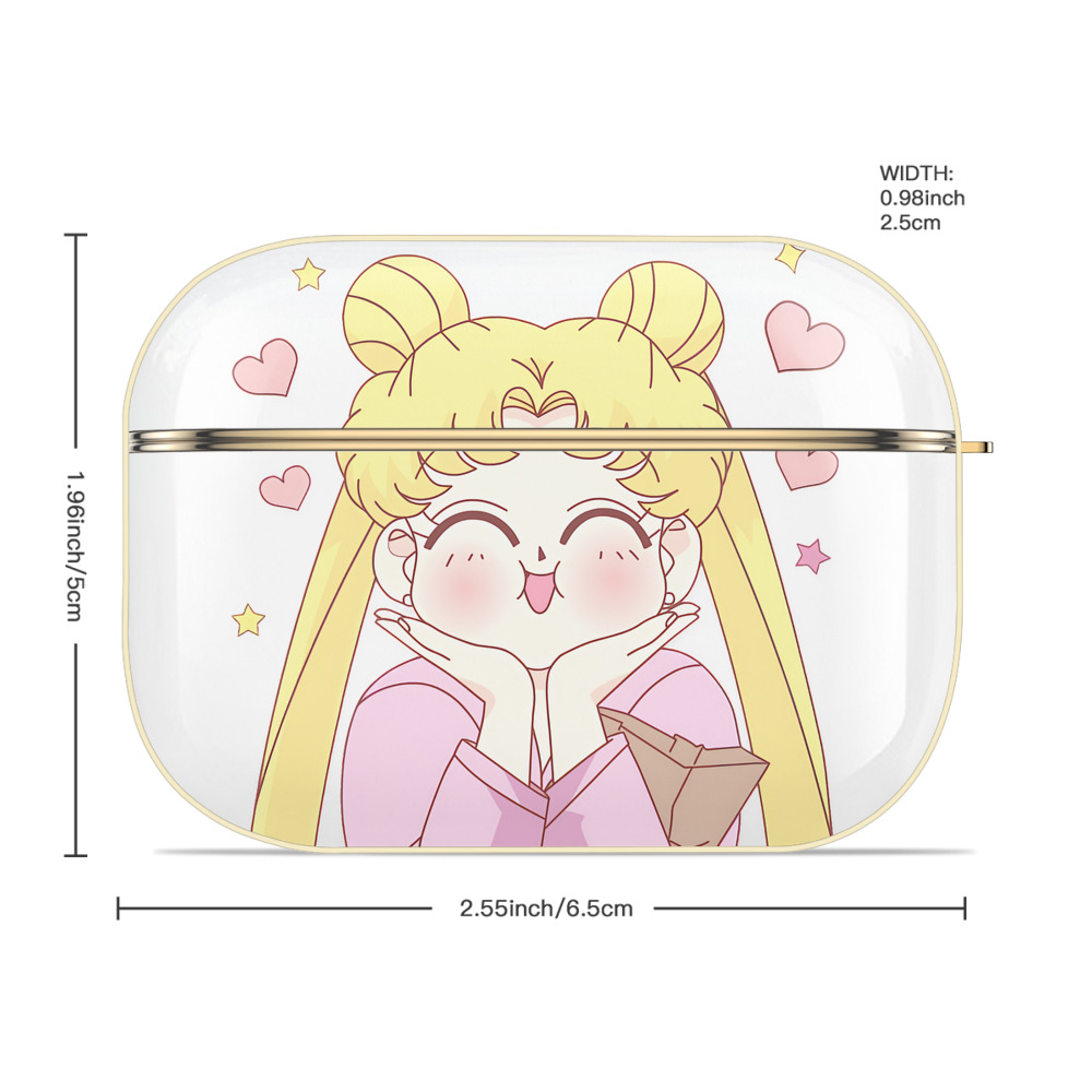 美少女戦士セーラームーン 愛野 美奈子 あいの みなこ Sailor Moon Aino Minako 【AirPods Pro用】ハードシェル保護ケース｜耐衝撃・防指紋・カラビナ付き商品仕様
