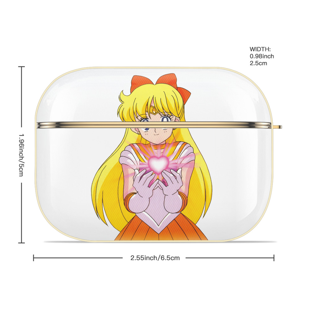 美少女戦士セーラームーン 愛野 美奈子 あいの みなこ Sailor Moon Aino Minako 【AirPods Pro用】ハードシェル保護ケース｜耐衝撃・防指紋・カラビナ付き商品仕様
