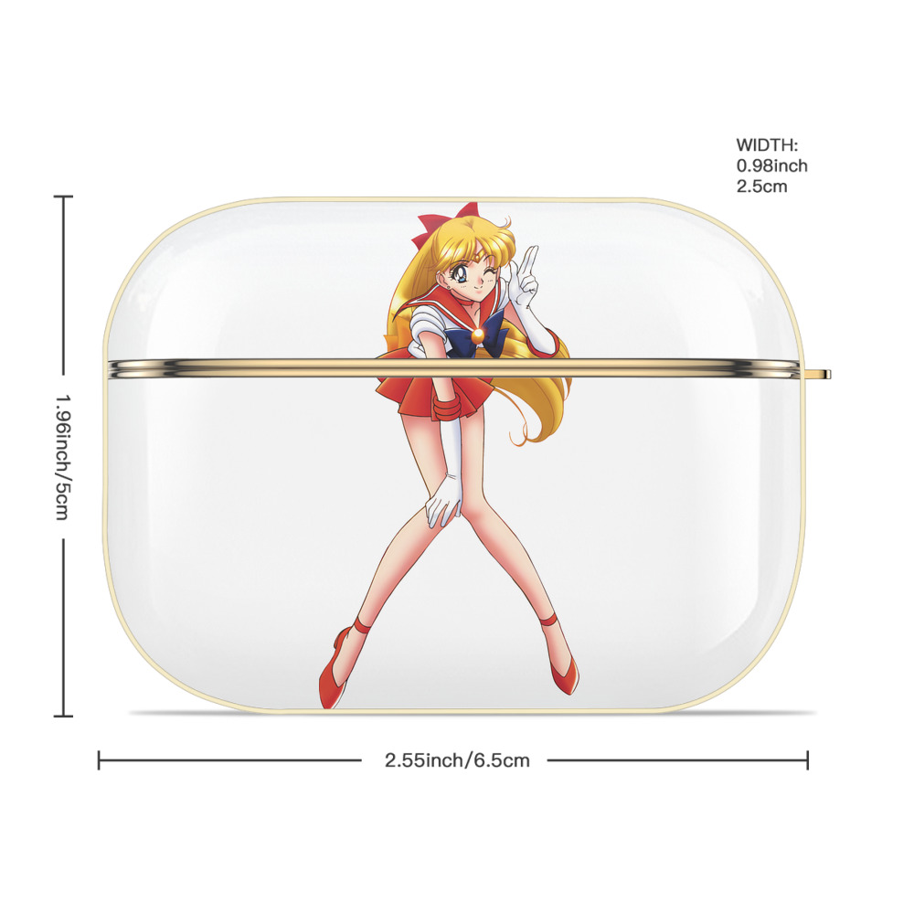 美少女戦士セーラームーン 愛野 美奈子 あいの みなこ Sailor Moon Aino Minako 【AirPods Pro用】ハードシェル保護ケース｜耐衝撃・防指紋・カラビナ付き商品仕様