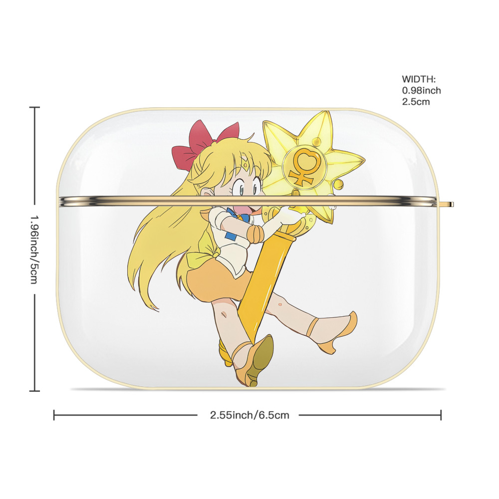 美少女戦士セーラームーン 愛野 美奈子 あいの みなこ Sailor Moon Aino Minako 【AirPods Pro用】ハードシェル保護ケース｜耐衝撃・防指紋・カラビナ付き商品仕様