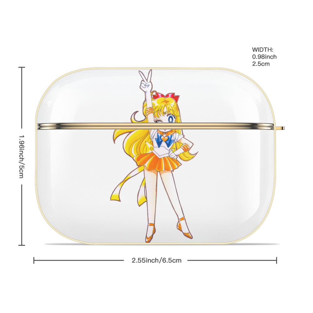 美少女戦士セーラームーン 愛野 美奈子 あいの みなこ Sailor Moon Aino Minako 【AirPods Pro用】ハードシェル保護ケース｜耐衝撃・防指紋・カラビナ付き商品仕様