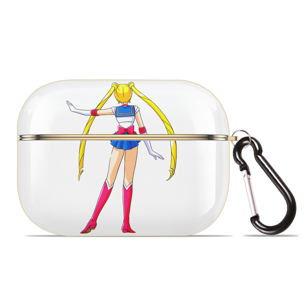 （画像用） 美少女戦士セーラームーン 月野 うさぎ つきの うさぎ Sailor Moon Tsukino Usagi 【AirPods Pro用】ハードシェル保護ケース｜耐衝撃・防指紋・カラビナ付き商品仕様