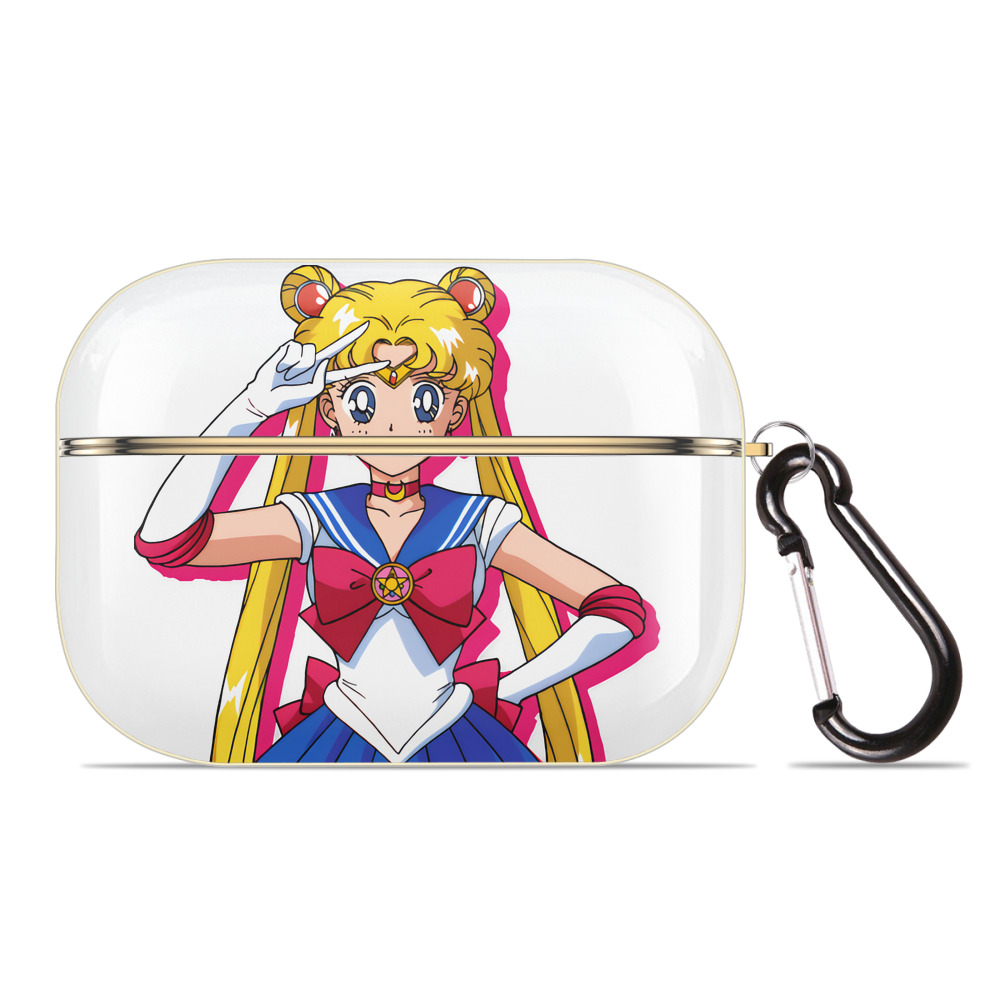 （画像用） 美少女戦士セーラームーン 月野 うさぎ つきの うさぎ Sailor Moon Tsukino Usagi 【AirPods Pro用】ハードシェル保護ケース｜耐衝撃・防指紋・カラビナ付き商品仕様