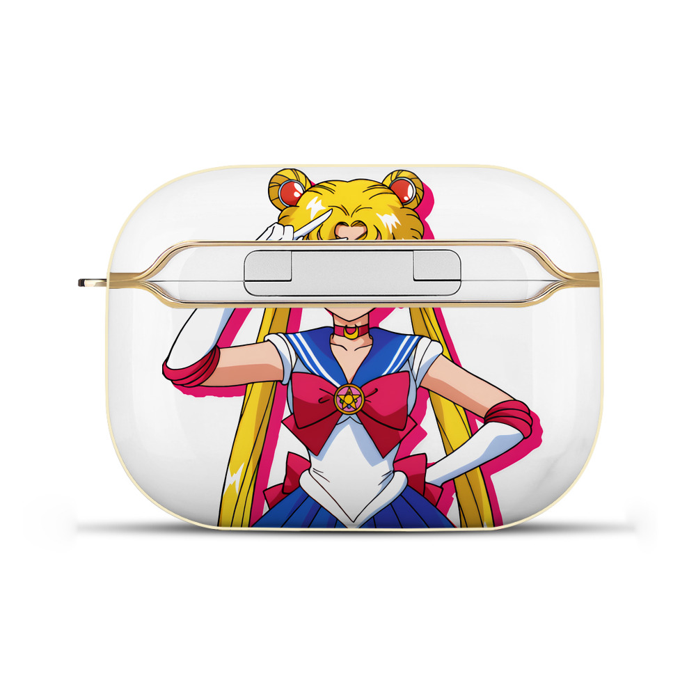 （画像用） 美少女戦士セーラームーン 月野 うさぎ つきの うさぎ Sailor Moon Tsukino Usagi 【AirPods Pro用】ハードシェル保護ケース｜耐衝撃・防指紋・カラビナ付き商品仕様