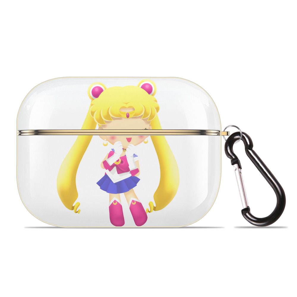 （画像用） 美少女戦士セーラームーン 月野 うさぎ つきの うさぎ Sailor Moon Tsukino Usagi 【AirPods Pro用】ハードシェル保護ケース｜耐衝撃・防指紋・カラビナ付き商品仕様
