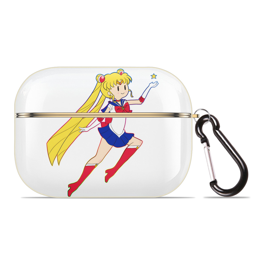 （画像用） 美少女戦士セーラームーン 月野 うさぎ つきの うさぎ Sailor Moon Tsukino Usagi 【AirPods Pro用】ハードシェル保護ケース｜耐衝撃・防指紋・カラビナ付き商品仕様