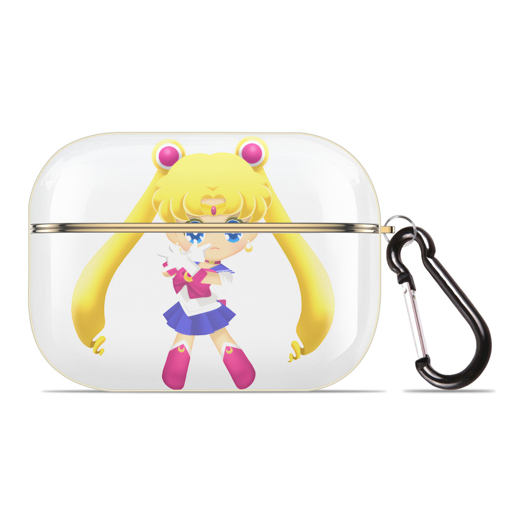 （画像用） 美少女戦士セーラームーン 月野 うさぎ つきの うさぎ Sailor Moon Tsukino Usagi 【AirPods Pro用】ハードシェル保護ケース｜耐衝撃・防指紋・カラビナ付き商品仕様