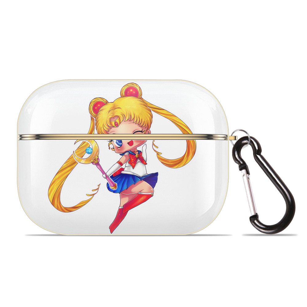 （画像用） 美少女戦士セーラームーン 月野 うさぎ つきの うさぎ Sailor Moon Tsukino Usagi 【AirPods Pro用】ハードシェル保護ケース｜耐衝撃・防指紋・カラビナ付き商品仕様