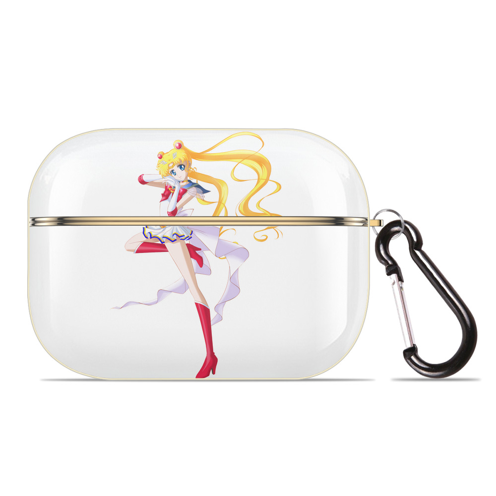 （画像用） 美少女戦士セーラームーン 月野 うさぎ つきの うさぎ Sailor Moon Tsukino Usagi 【AirPods Pro用】ハードシェル保護ケース｜耐衝撃・防指紋・カラビナ付き商品仕様