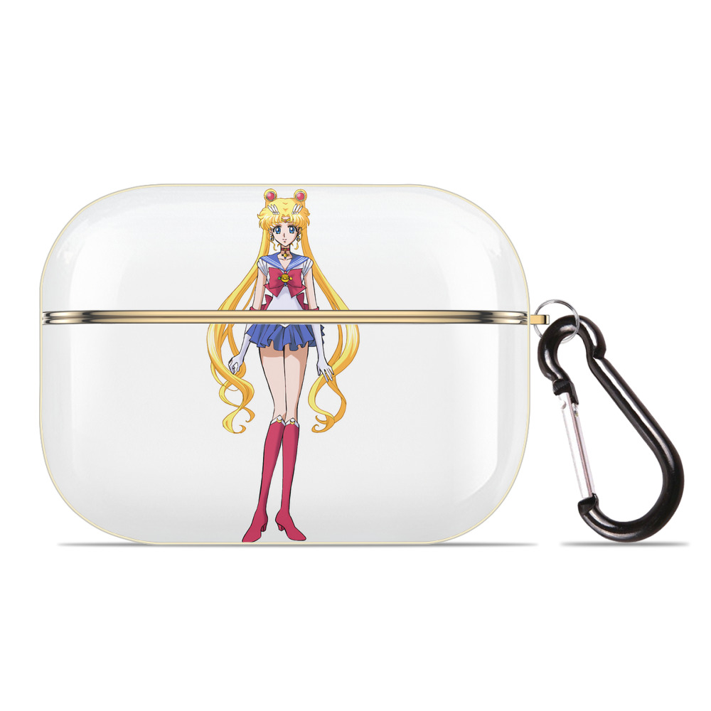 （画像用） 美少女戦士セーラームーン 月野 うさぎ つきの うさぎ Sailor Moon Tsukino Usagi 【AirPods Pro用】ハードシェル保護ケース｜耐衝撃・防指紋・カラビナ付き商品仕様