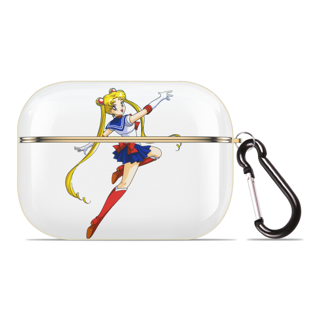 （画像用） 美少女戦士セーラームーン 月野 うさぎ つきの うさぎ Sailor Moon Tsukino Usagi 【AirPods Pro用】ハードシェル保護ケース｜耐衝撃・防指紋・カラビナ付き商品仕様