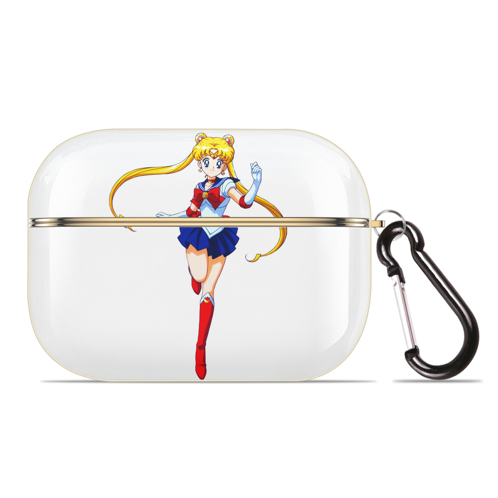 （画像用） 美少女戦士セーラームーン 月野 うさぎ つきの うさぎ Sailor Moon Tsukino Usagi 【AirPods Pro用】ハードシェル保護ケース｜耐衝撃・防指紋・カラビナ付き商品仕様