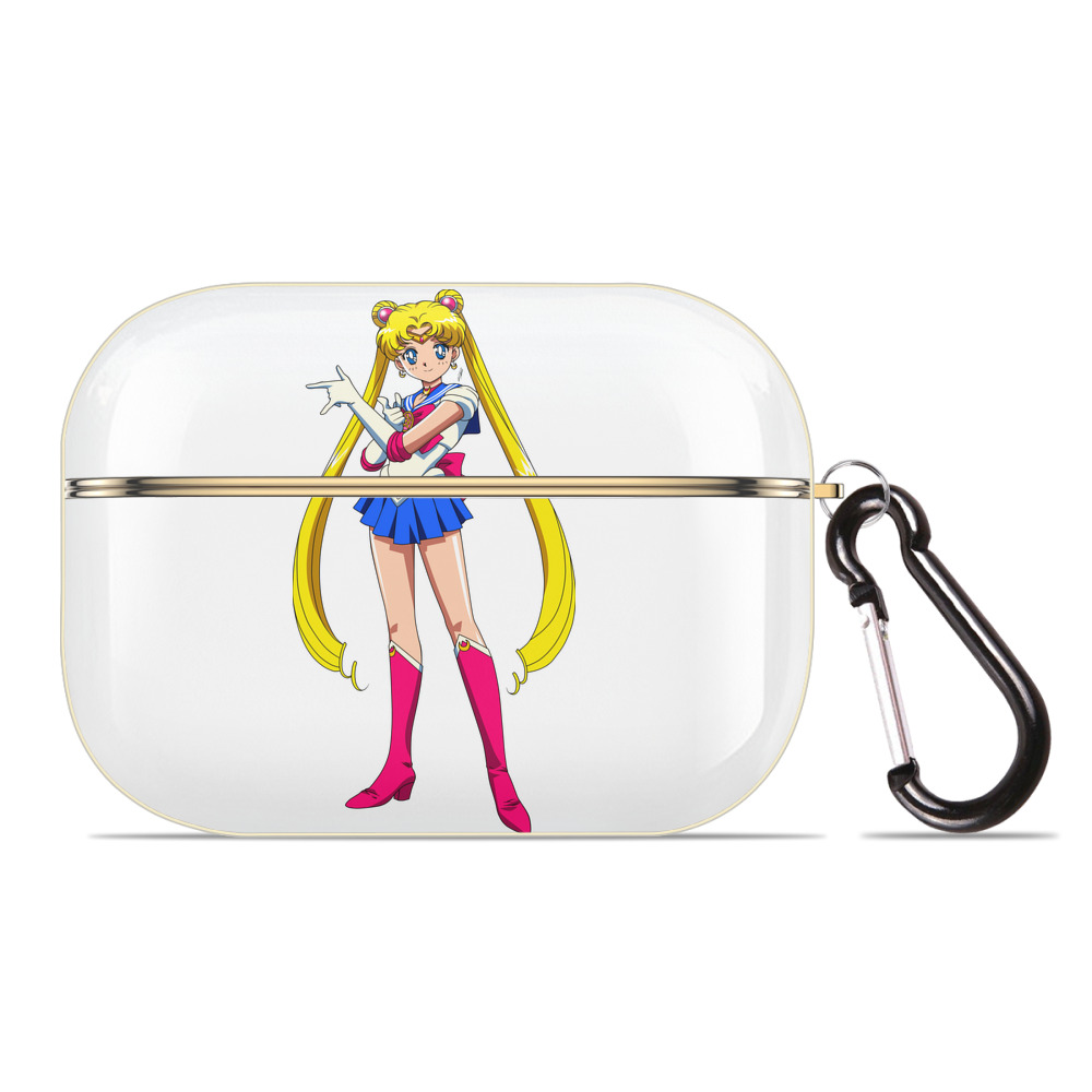 （画像用） 美少女戦士セーラームーン 月野 うさぎ つきの うさぎ Sailor Moon Tsukino Usagi 【AirPods Pro用】ハードシェル保護ケース｜耐衝撃・防指紋・カラビナ付き商品仕様