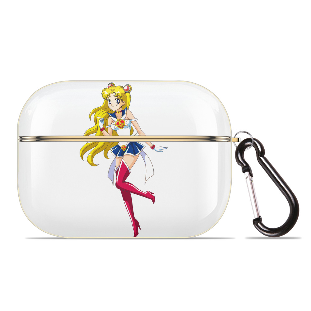 （画像用） 美少女戦士セーラームーン 月野 うさぎ つきの うさぎ Sailor Moon Tsukino Usagi 【AirPods Pro用】ハードシェル保護ケース｜耐衝撃・防指紋・カラビナ付き商品仕様