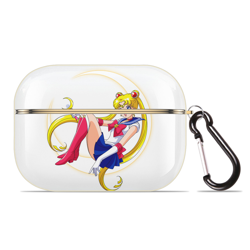 （画像用） 美少女戦士セーラームーン 月野 うさぎ つきの うさぎ Sailor Moon Tsukino Usagi 【AirPods Pro用】ハードシェル保護ケース｜耐衝撃・防指紋・カラビナ付き商品仕様
