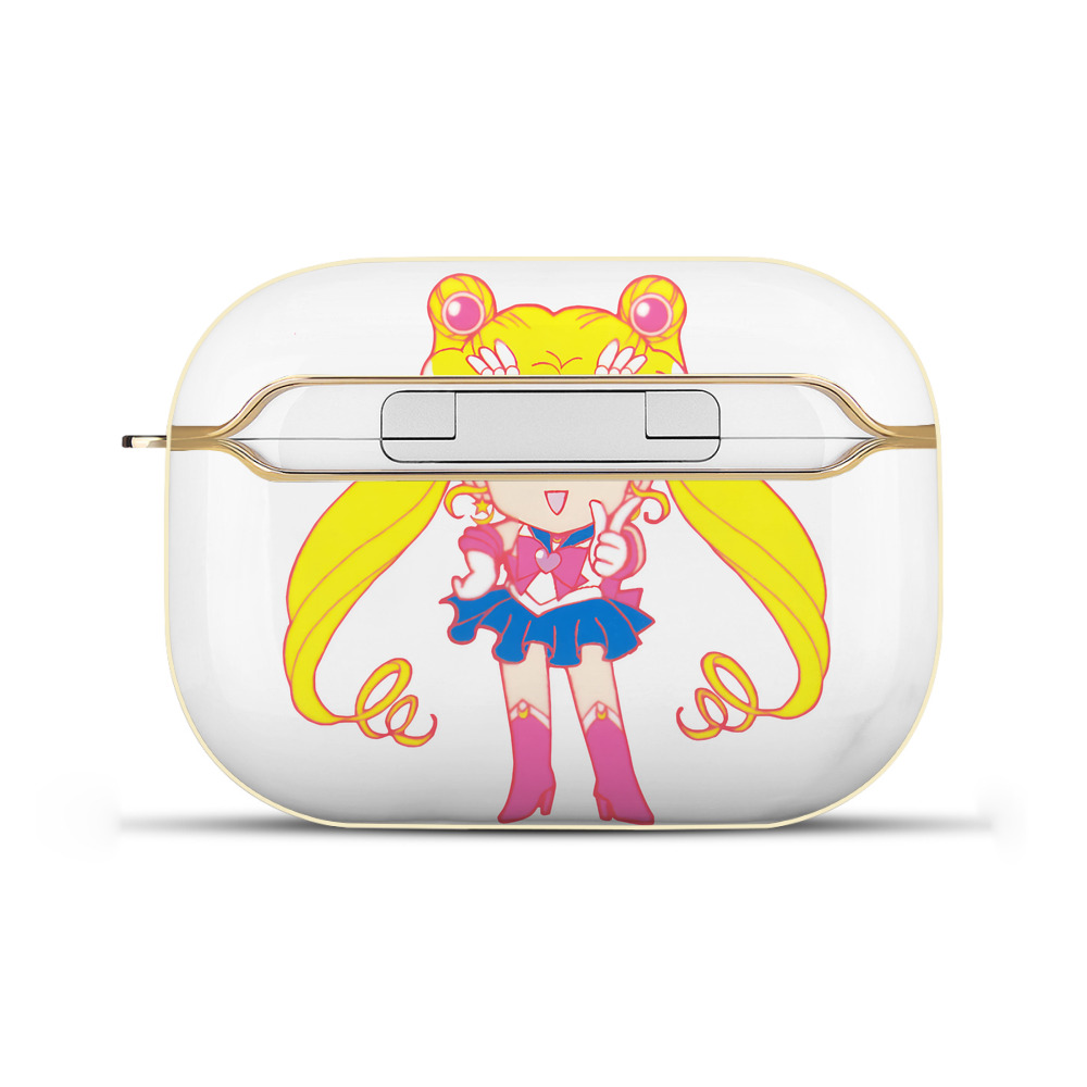 （画像用） 美少女戦士セーラームーン 月野 うさぎ つきの うさぎ Sailor Moon Tsukino Usagi 【AirPods Pro用】ハードシェル保護ケース｜耐衝撃・防指紋・カラビナ付き商品仕様