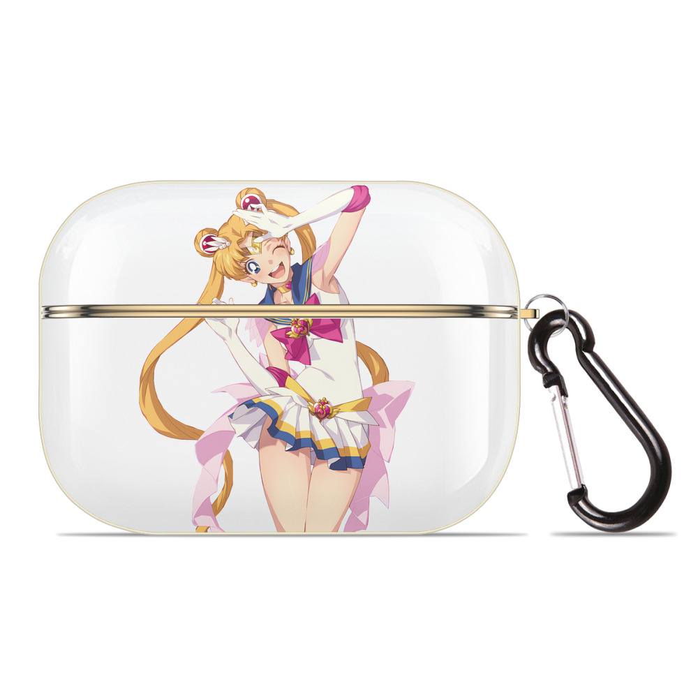 （画像用） 美少女戦士セーラームーン 月野 うさぎ つきの うさぎ Sailor Moon Tsukino Usagi 【AirPods Pro用】ハードシェル保護ケース｜耐衝撃・防指紋・カラビナ付き商品仕様