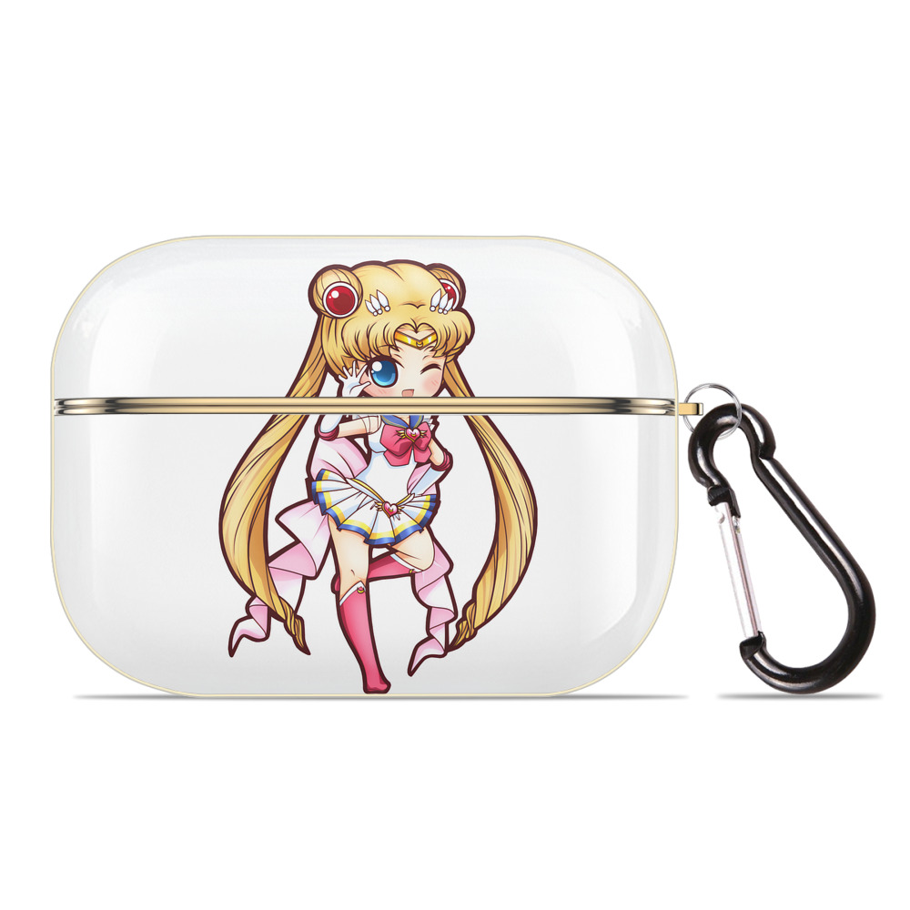 （画像用） 美少女戦士セーラームーン 月野 うさぎ つきの うさぎ Sailor Moon Tsukino Usagi 【AirPods Pro用】ハードシェル保護ケース｜耐衝撃・防指紋・カラビナ付き商品仕様