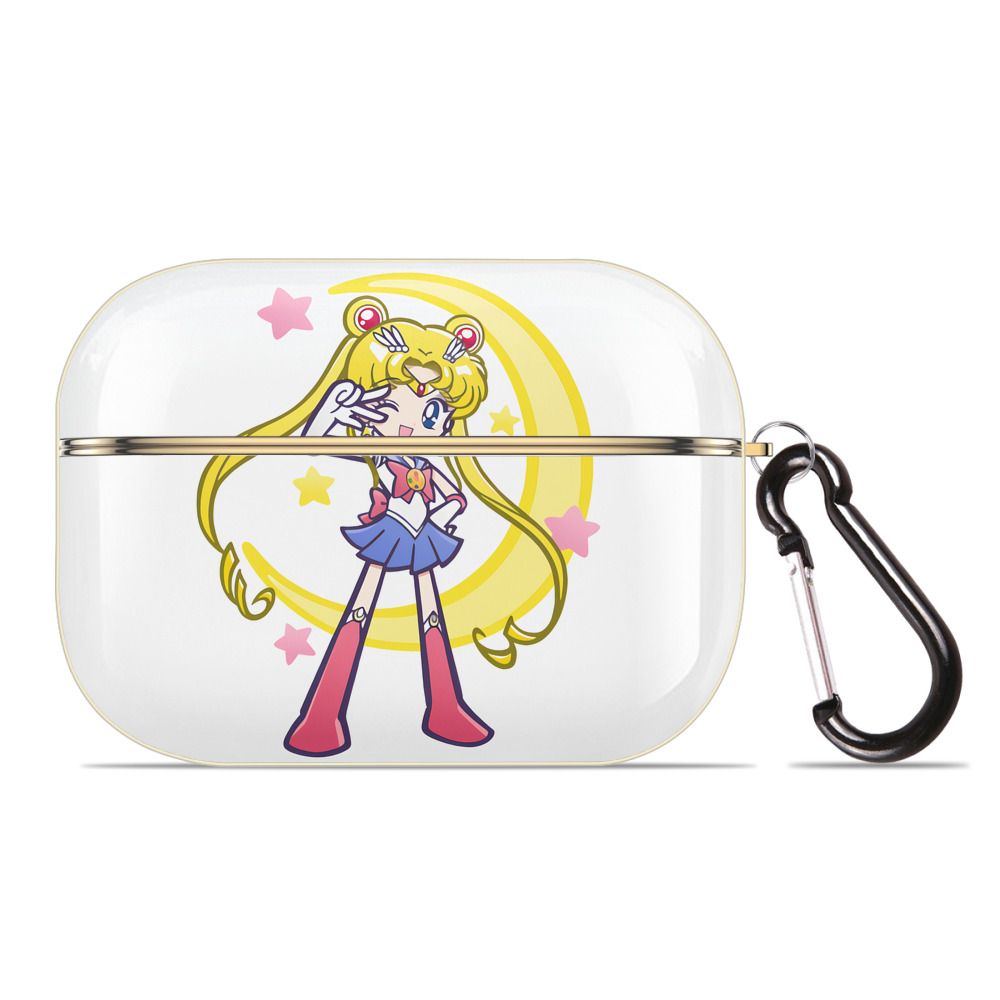 （画像用） 美少女戦士セーラームーン 月野 うさぎ つきの うさぎ Sailor Moon Tsukino Usagi 【AirPods Pro用】ハードシェル保護ケース｜耐衝撃・防指紋・カラビナ付き商品仕様